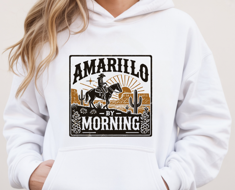 Amarillo By Morning | Country Music Hoodie – Cosy Western Graphic Sweatshirt for Men & Women