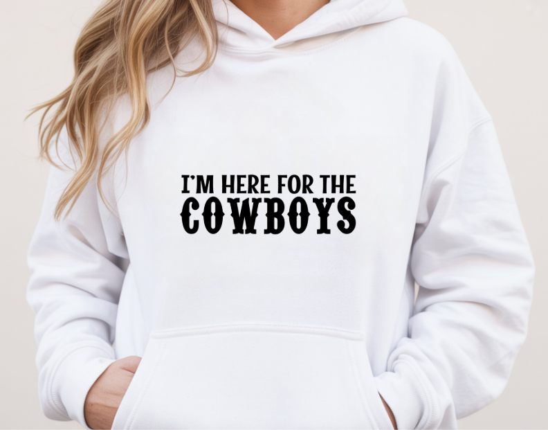 Here for the Cowboys | Country Music Hoodie – Cosy Western Graphic Sweatshirt for Men & Women