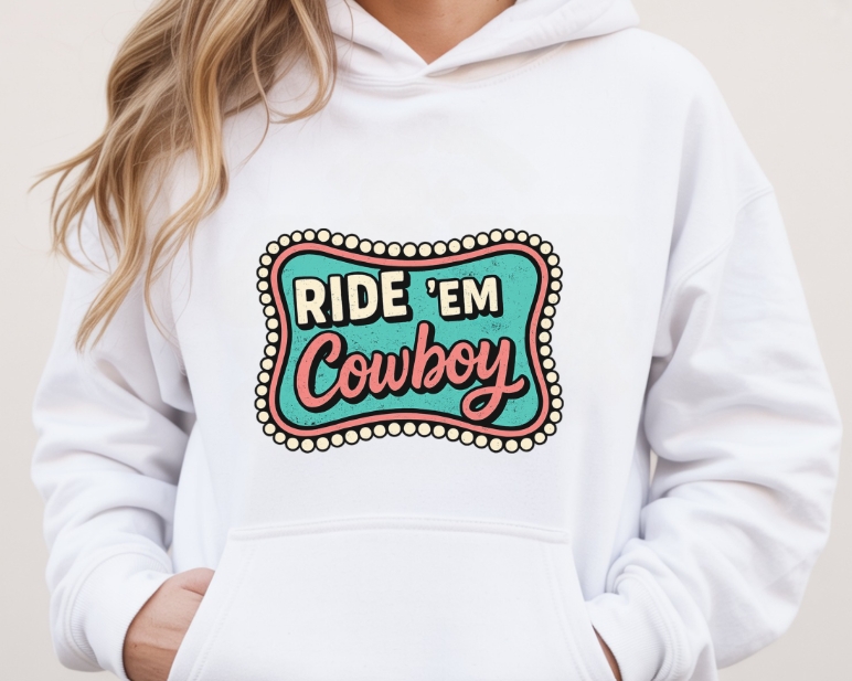 Ride Em' Cowboy | Country Music Hoodie – Cosy Western Graphic Sweatshirt for Men & Women